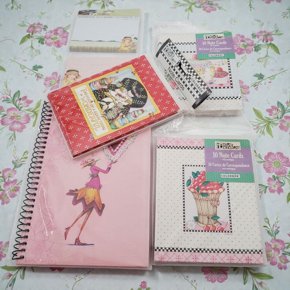 Mary Engelbreit Note Cards Studio 18 Journal Karen Stolper Stationery Lot New